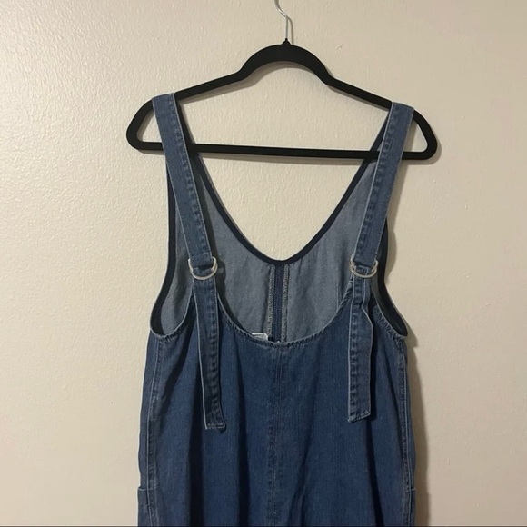 Happily Grey Oversized Denim Jumpsuit Overalls Coveralls Size XS adjustable Fall - Picture 5 of 8